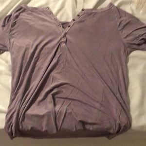 Purple button up shirt. ♡